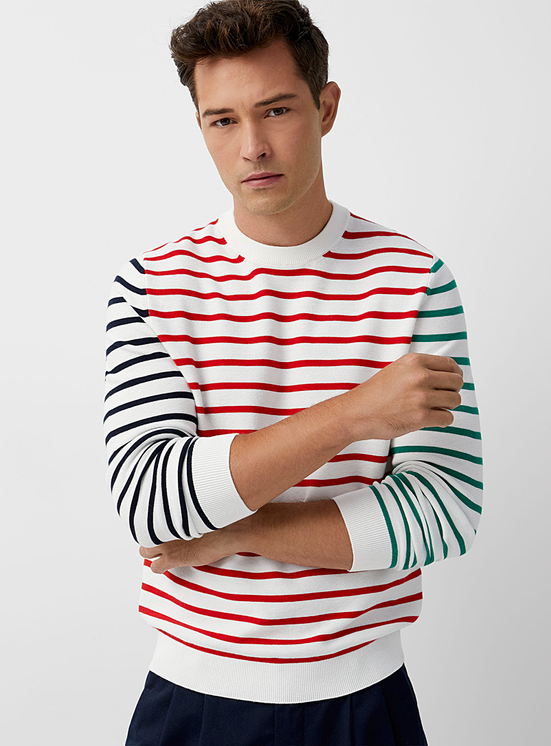 Le 31 Assorted Nautical stripe sweater for men