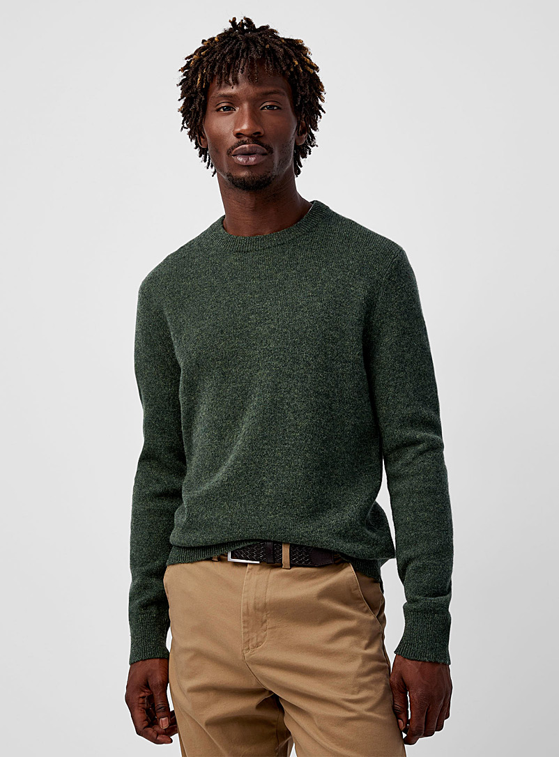Le 31 Green Crew-neck sweater Recycled lambswool for men