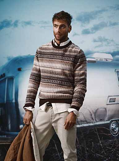 Boreal jacquard sweater Recycled lambswool | Le 31 | Shop Men's ...