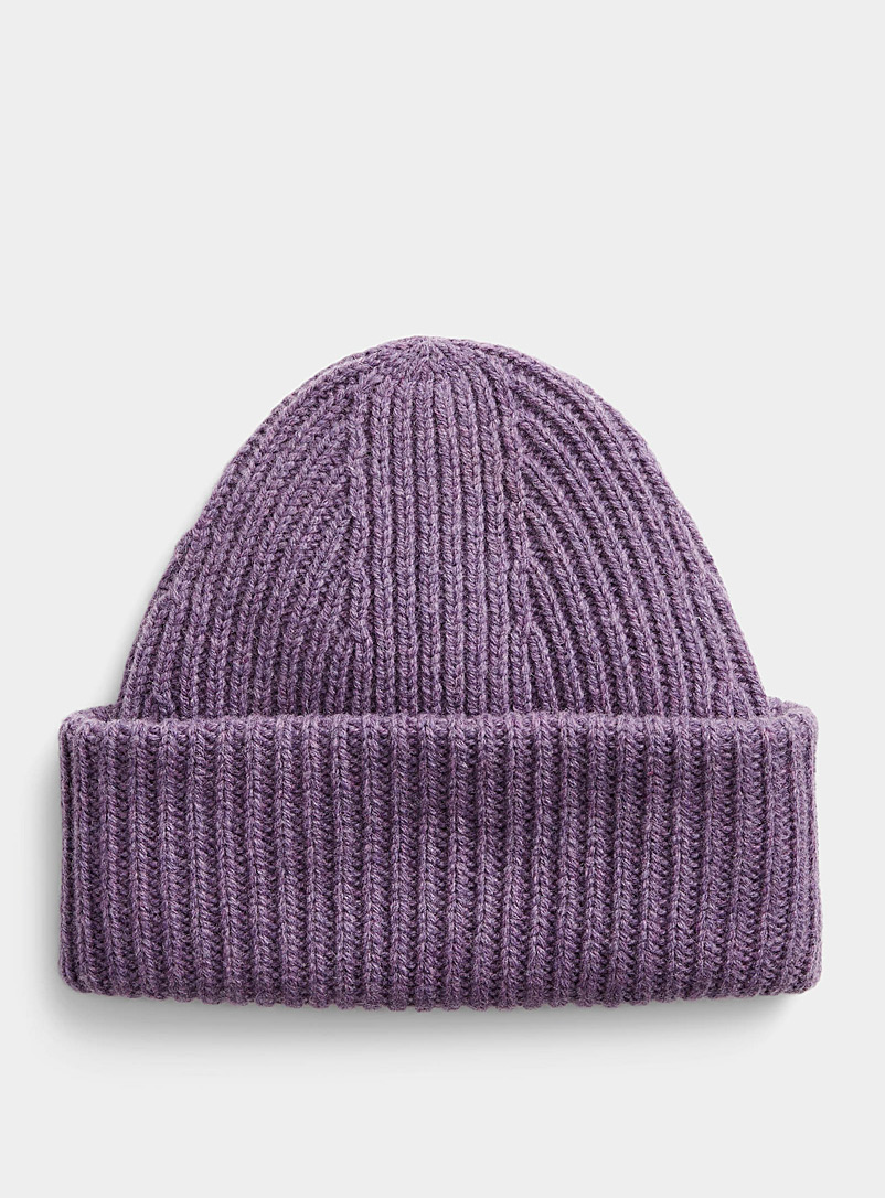 Le 31 Lilacs XL-cuff lambswool tuque for men