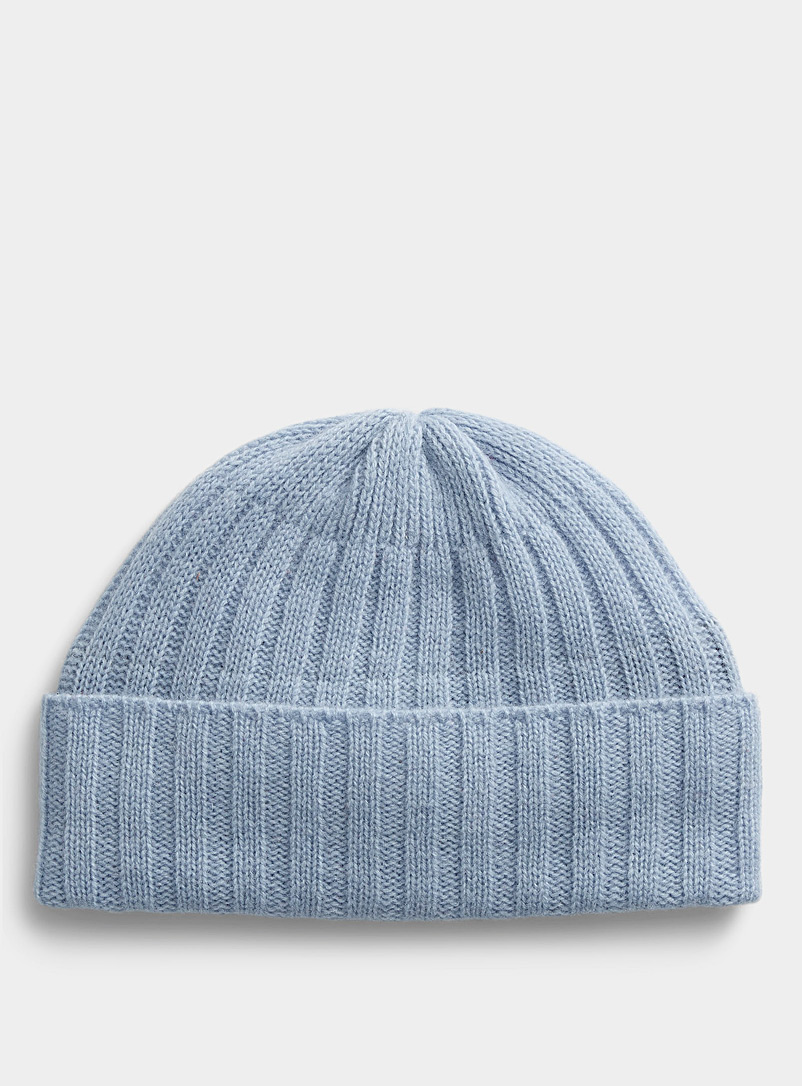 Le 31 Baby Blue Reprocessed lambswool ribbed tuque for men