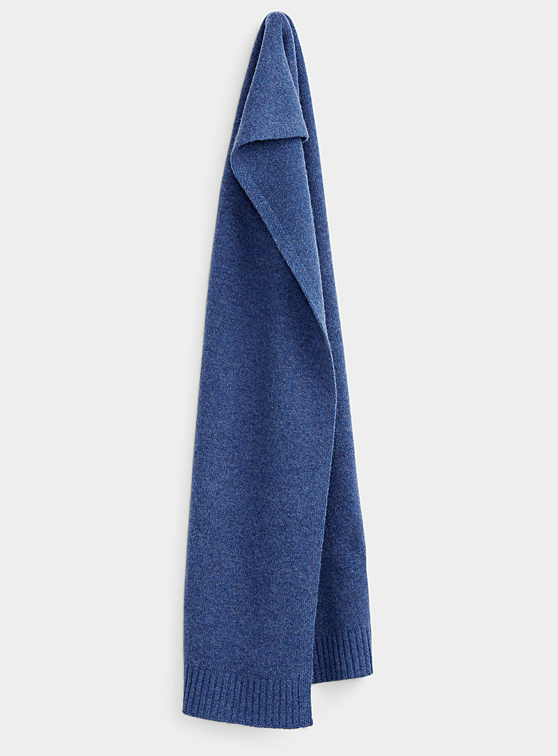 Le 31 Blue Reprocessed lambswool scarf for men