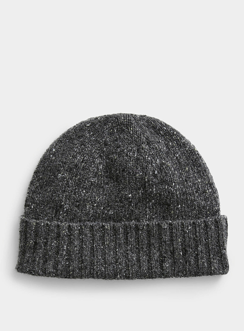 Le 31 Charcoal Responsible merino wool tuque for men