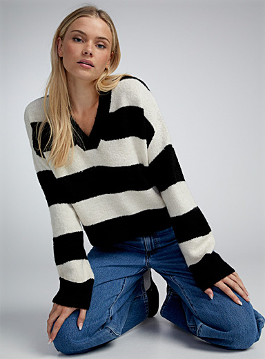Wide stripe V-neck sweater | Twik | Stripes & Patterns | Simons