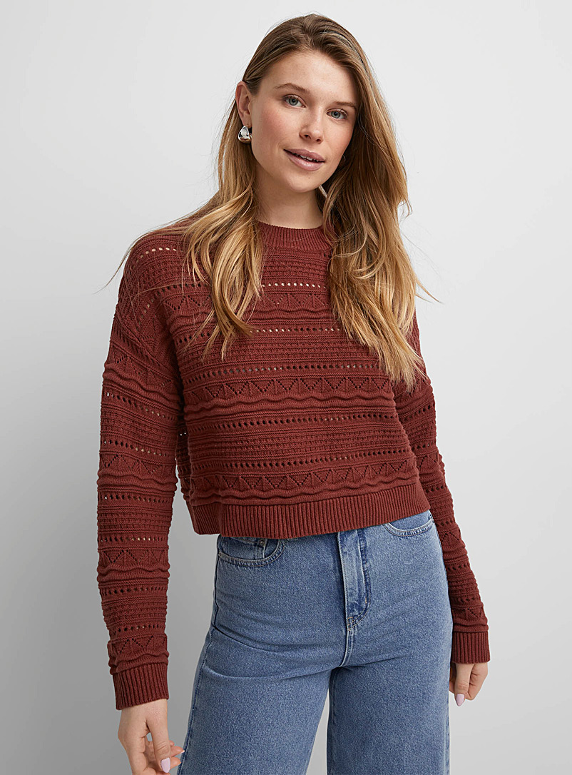 Icône Copper Crochet boxy-fit cropped sweater for women