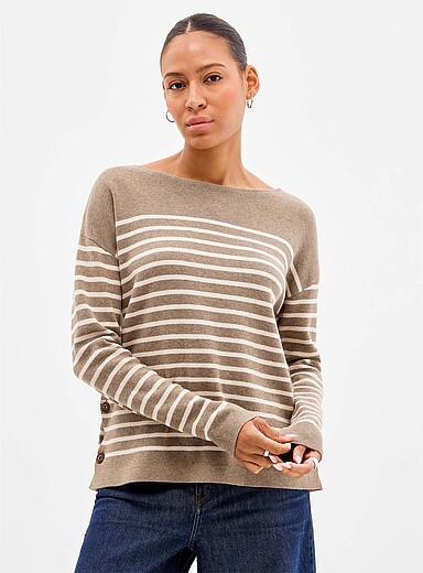 Structured boat-neck sweater