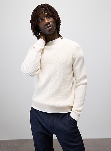 Waffle knit sweater