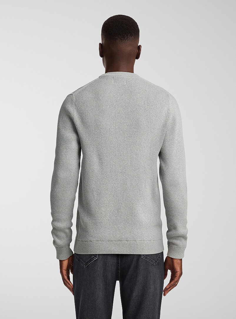 Waffle knit sweater | Le 31 | Shop Men's Crew Neck Sweaters Online