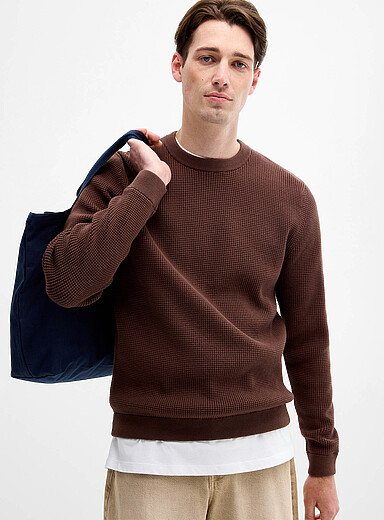 Waffle knit sweater