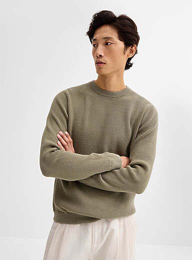 Waffle knit sweater