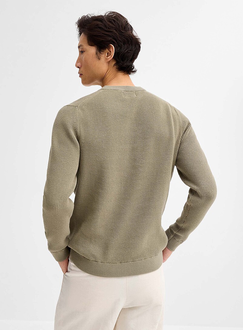 Le 31 Oxford Waffle knit sweater for men