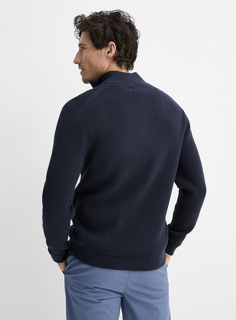 Zip-neck waffle-knit sweater | Le 31 | Shop Men's Turtleneck