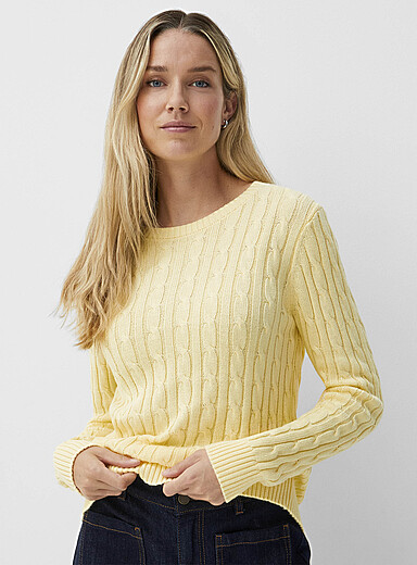 Reprocessed cotton cables sweater
