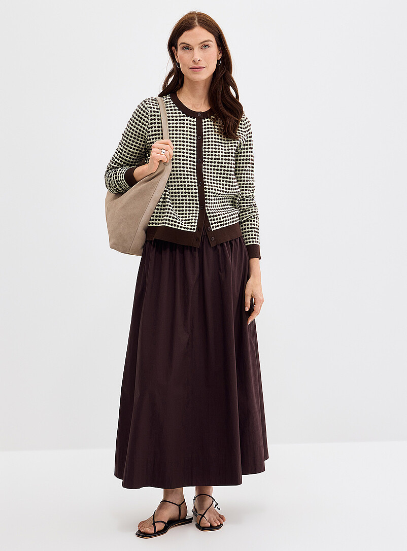 Contemporaine: Le cardigan fin tricot texture &eacute;cailles Bleu &agrave; motifs pour femme