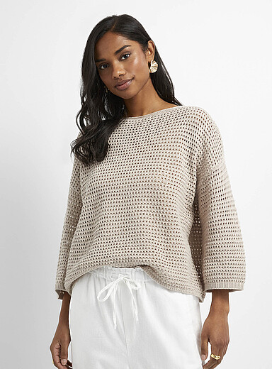 Pull Blanc Manches 3/4 Femme Vero Moda Brianna Blanc - Prêt-à Pull Blanc Manches 3/4 Femme Vero Moda Brianna Blanc - Prêt-à