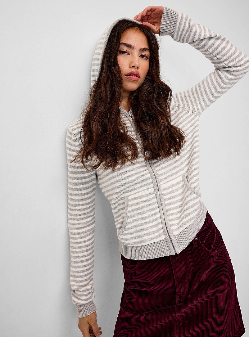 Hooded striped zip-up cardigan | Twik | Stripes & Patterns | Simons