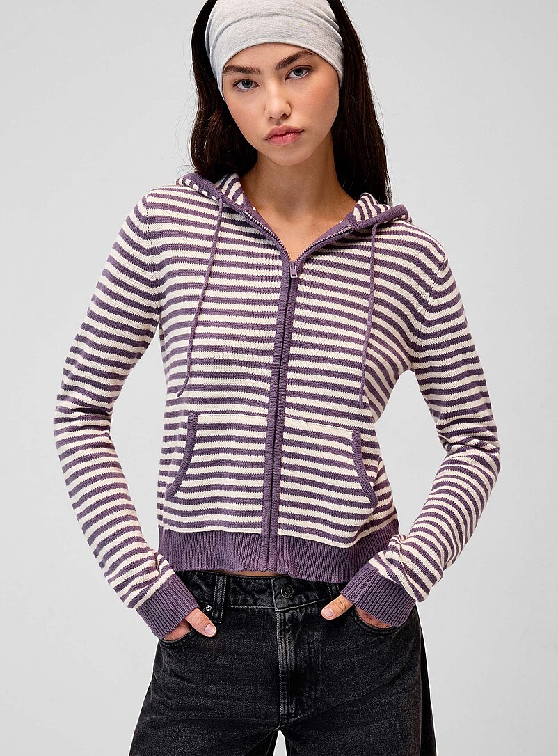 Hooded striped zip-up cardigan | Twik | Stripes & Patterns | Simons