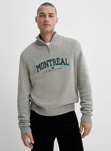 Le 31 Oxford Destination embroidery sweater for men