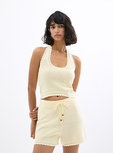 La camisole licou crochet bord festons