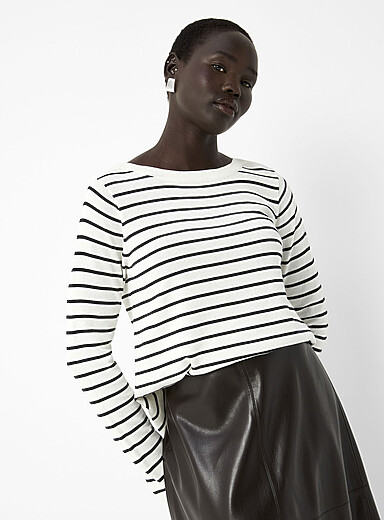 100% cotton striped sweater