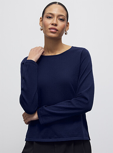 Le chandail fin tricot col bateau