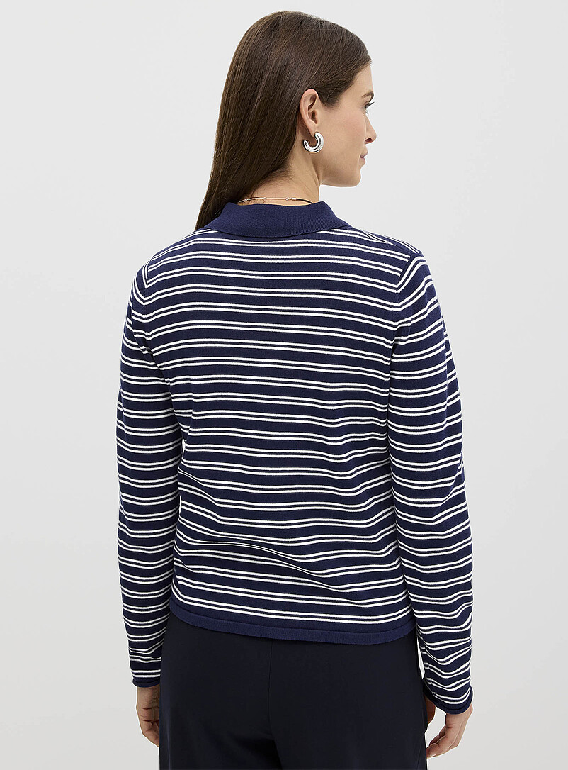 Zippered collar striped sweater | Contemporaine | Stripes