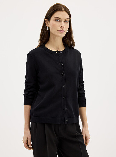 Le cardigan essentiel uni fin tricot