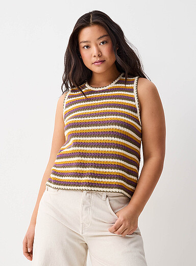 Striped crocheted cami