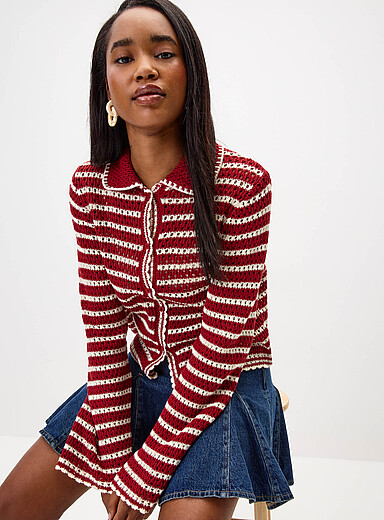 Le cardigan crochet ray&eacute;