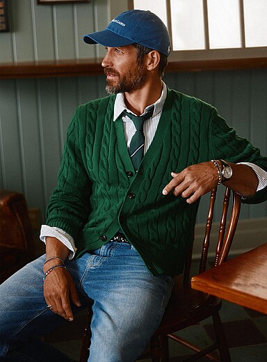 Cable-knit cardigan
