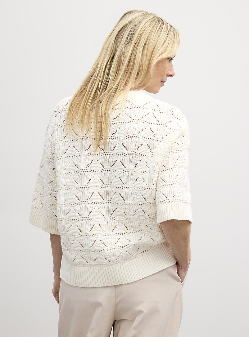 Two-tone openwork boxy-fit sweater | Contemporaine | | Simons