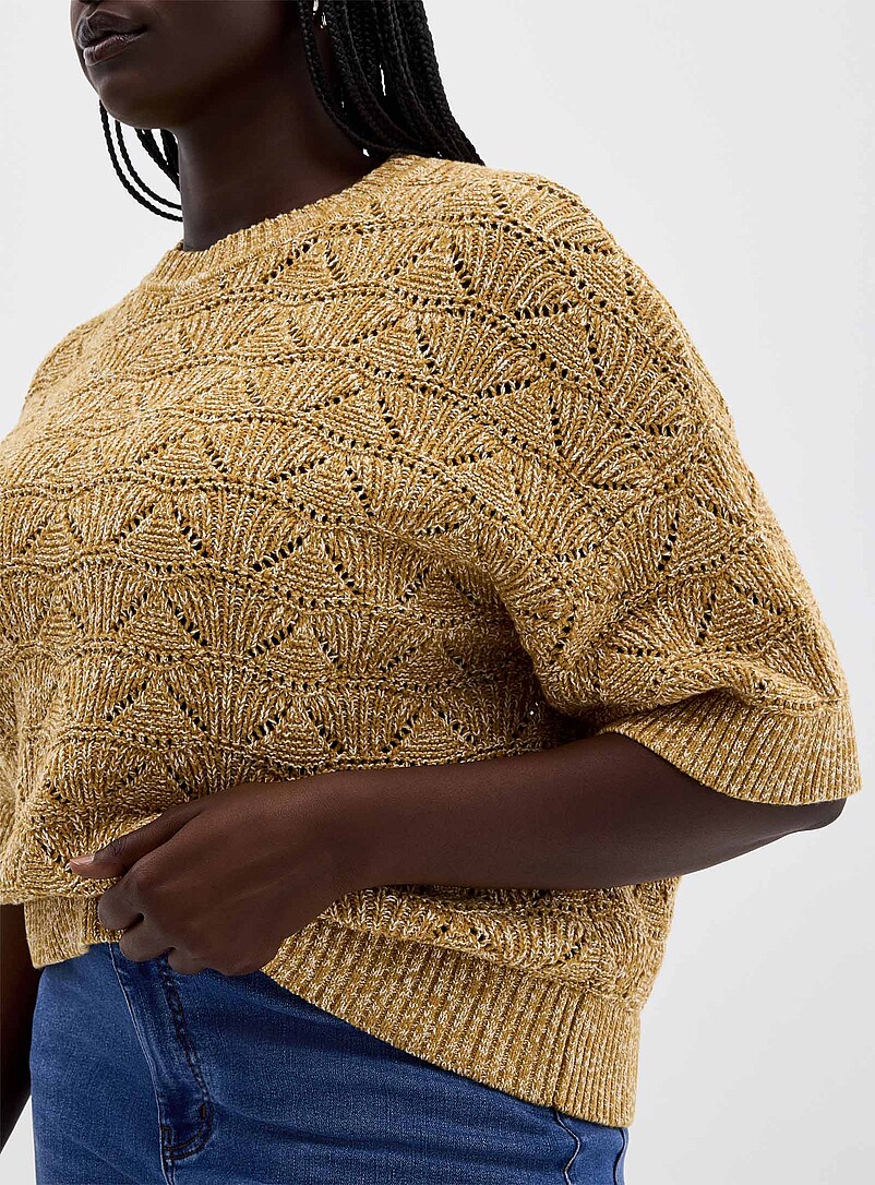 Two-tone openwork boxy-fit sweater | Contemporaine | | Simons