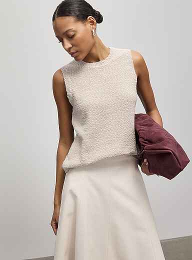100% reprocessed cotton textured sweater vest
