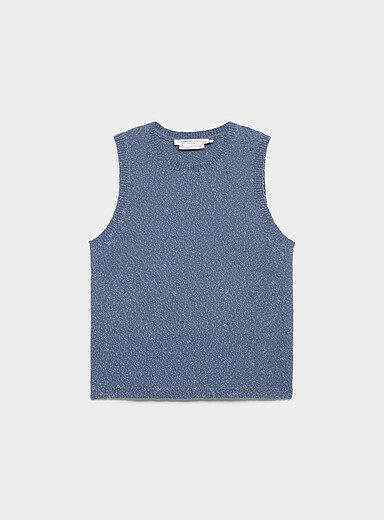 100% reprocessed cotton textured sweater vest