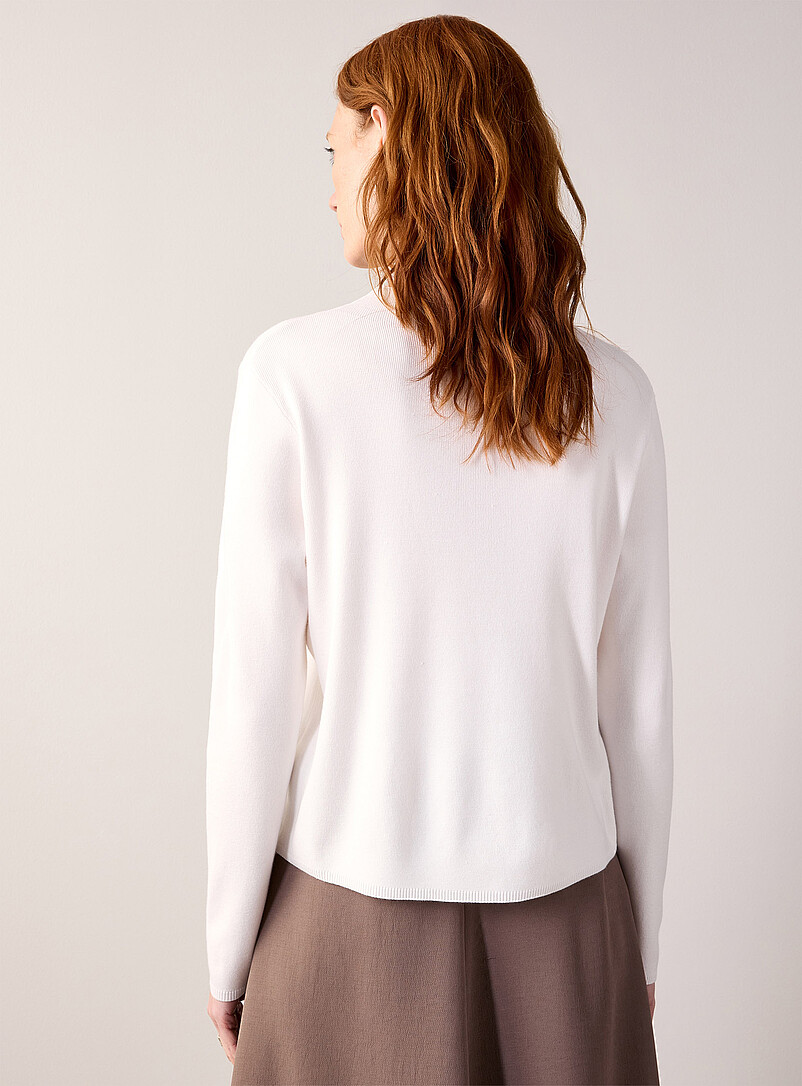 Contemporaine Oxford Fine-knit mock-neck sweater for women
