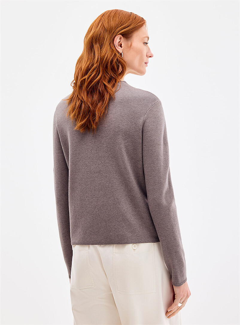 Contemporaine Oxford Fine-knit mock-neck sweater for women