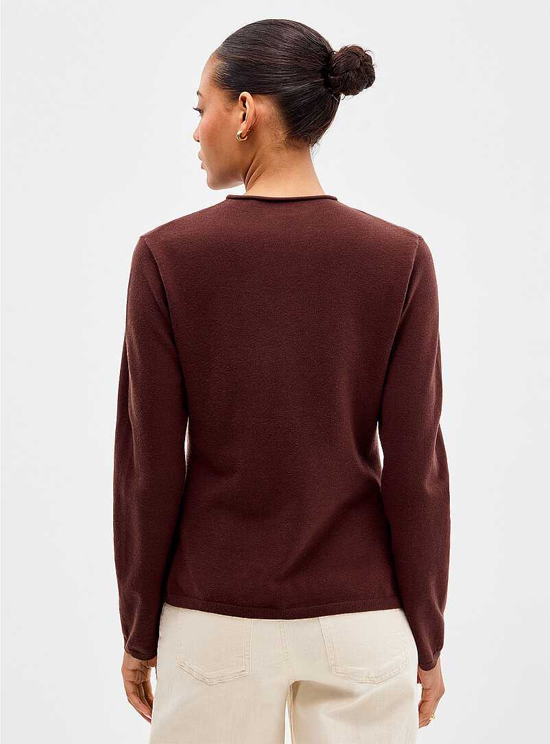 Contemporaine: Le cardigan cintr&eacute; uni col chemin&eacute;e Noir pour femme