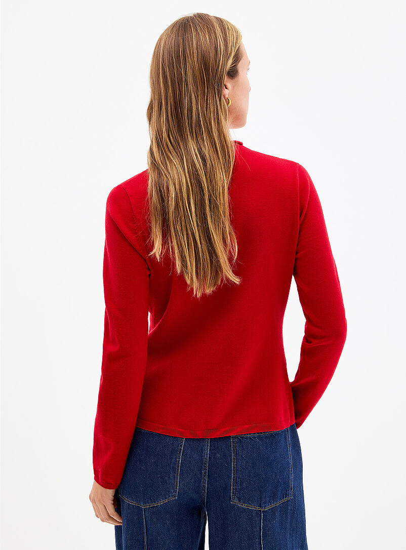 Contemporaine: Le cardigan cintr&eacute; uni col chemin&eacute;e Noir pour femme