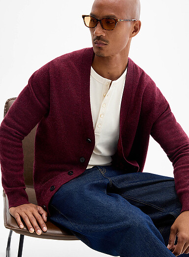 Le cardigan &eacute;pur&eacute; <b>Laine d'agneau recycl&eacute;e</b>