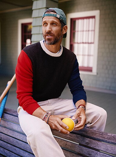 Le 31 Assorted Colour-block sweater <b>Recycled lambswool</b> for men