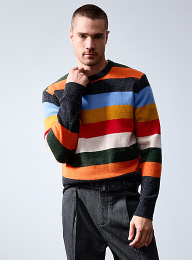 Colourful stripe sweater <b>Recycled lambswool</b>