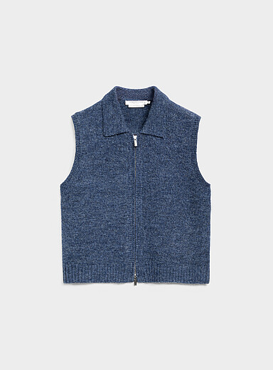 Le gilet filamenteux chin&eacute; zipp&eacute; col polo