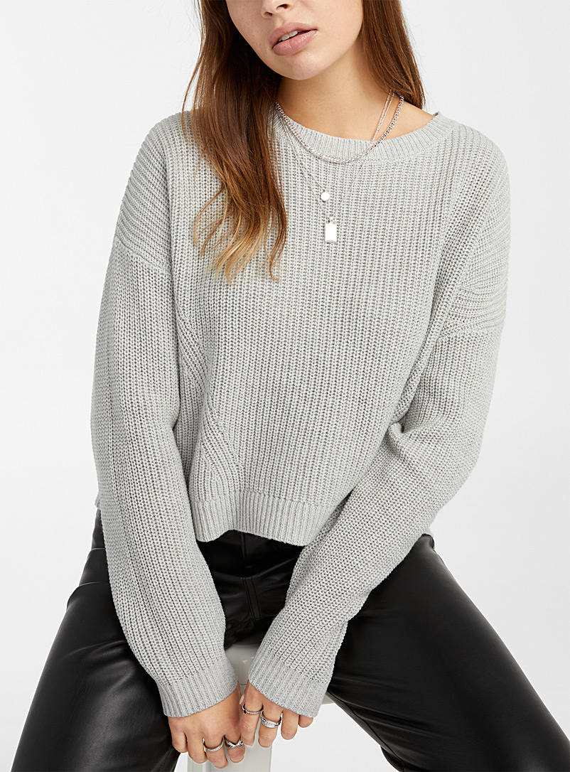 Ribbed loose cropped sweater | Twik 