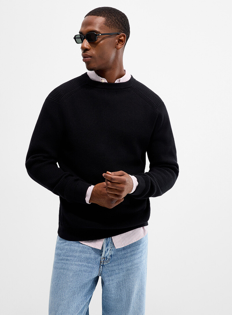 Waffle knit sweater product image (primary)
