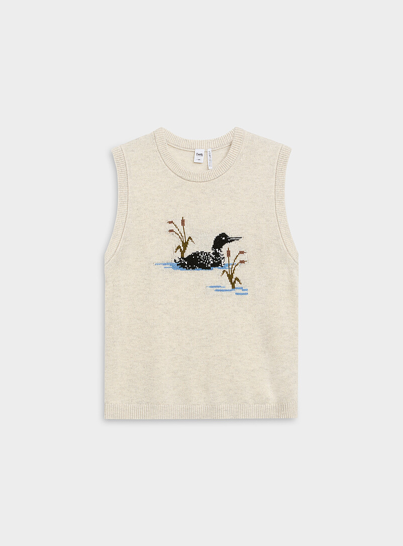 Animal jacquard sweater vest
