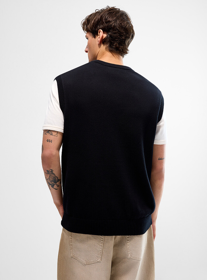 Recycled cotton knit sweater vest product image 3