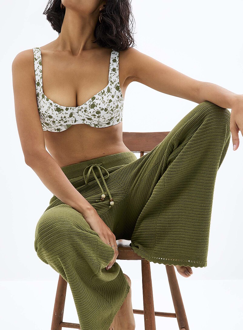 Scalloped-trim crochet wide-leg pant product image 2