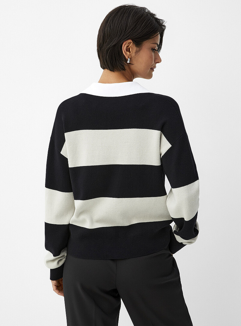 Rugby stripes Johnny-collar sweater product image 3