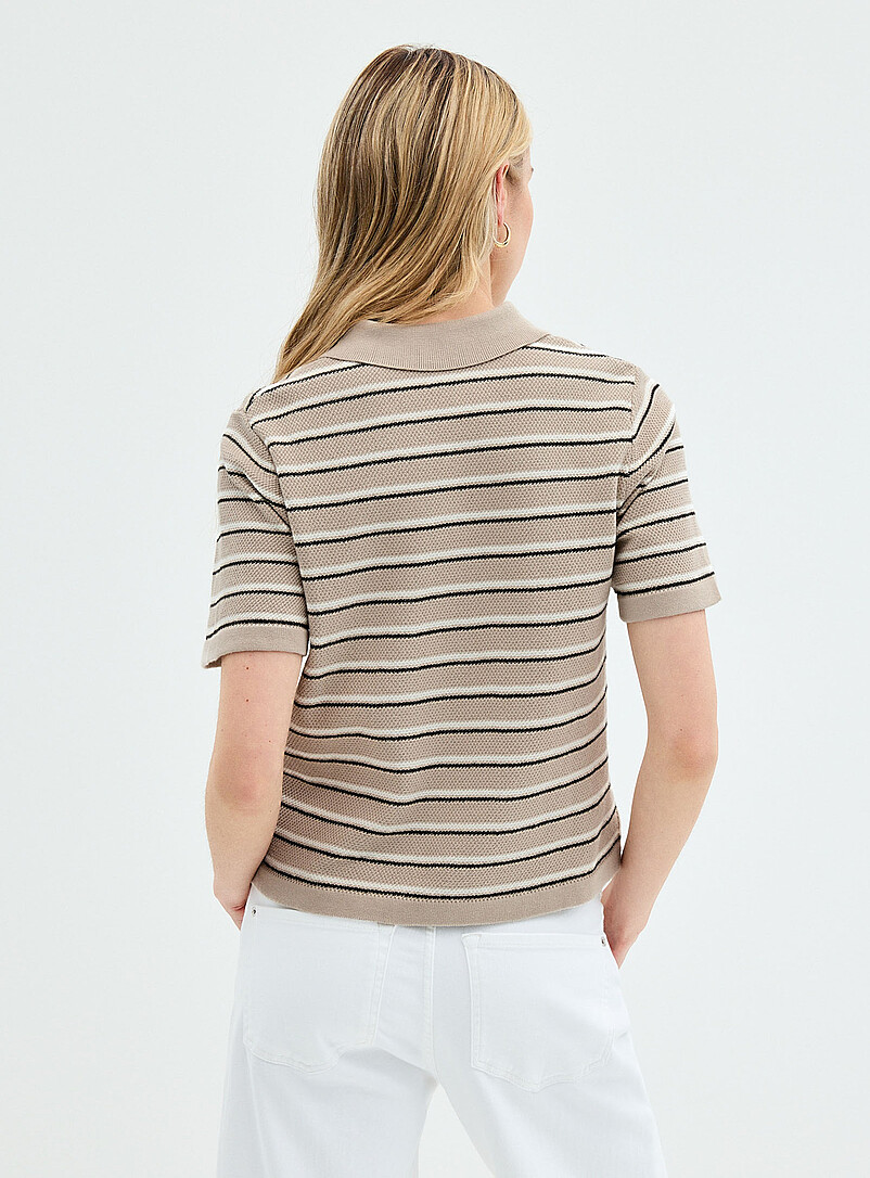 Moss-stitch striped knit cardigan product image 2