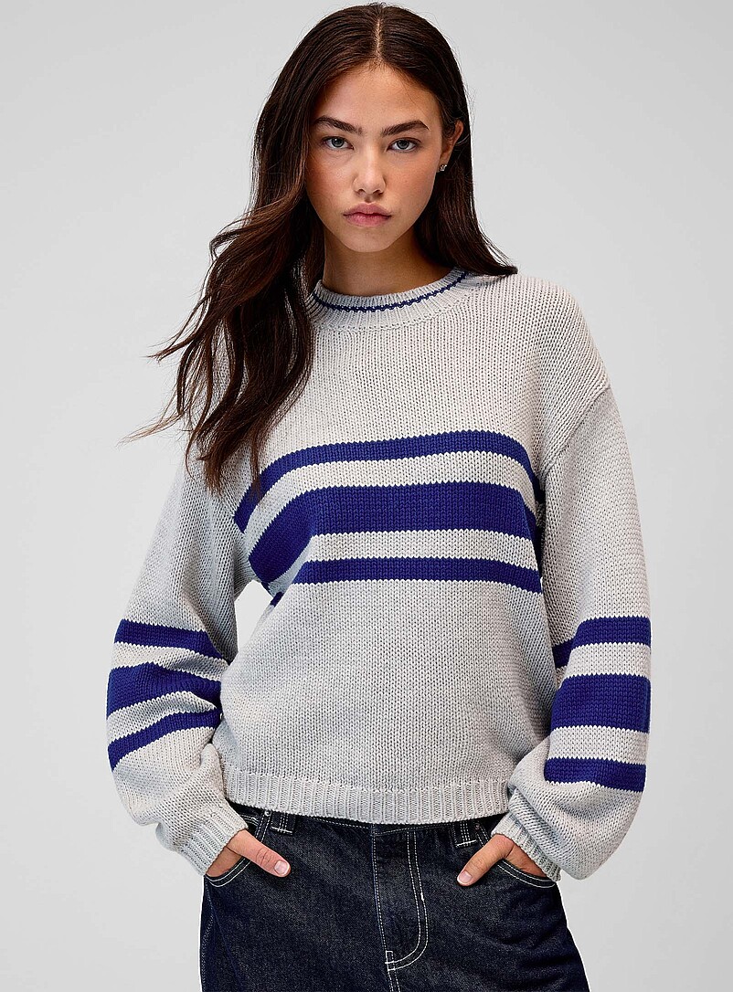 Retro stripes loose sweater product image 2